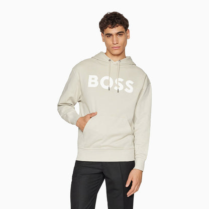 Men's Logo Print Hoodie In French Terry Cotton