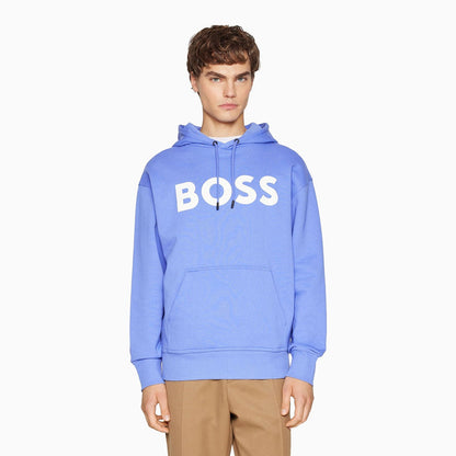 Men's Logo Print Hoodie In French Terry Cotton