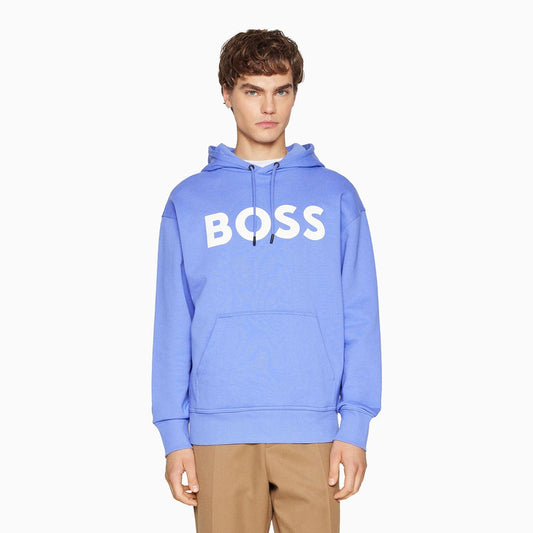 Men's Logo Print Hoodie In French Terry Cotton