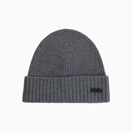 Ribbed Beanie Hat In Virgin Wool