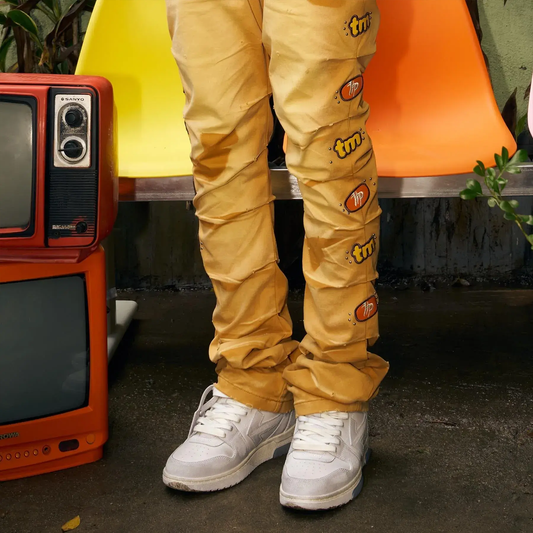 Men's Crinkle Gold Denim Pant