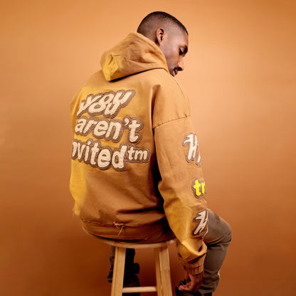Men's Work Wear Distressed Pull Over Hoodie