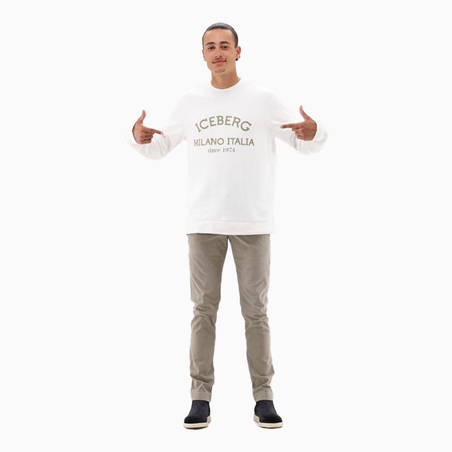 Men's Crew Neck Sweatshirt With Institutional Logo