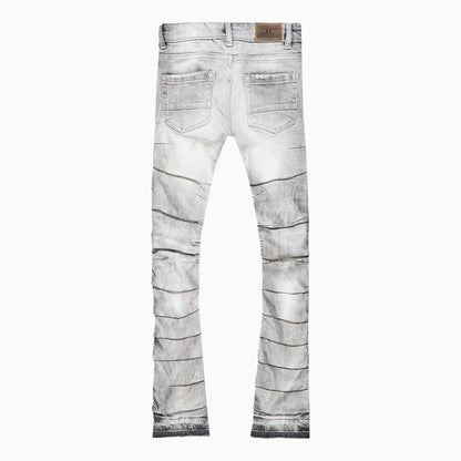 Men's Pleated Side Seam Shredded Jeans Pant