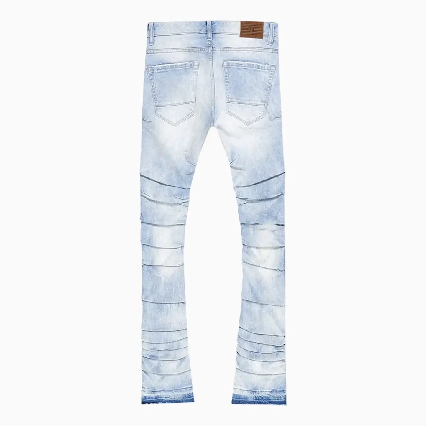 Men's Pleated Side Seam Shredded Jeans Pant