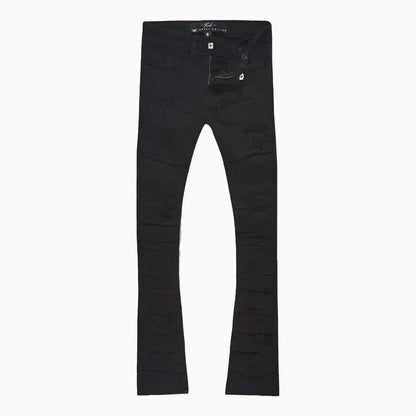 Men's Pleated Side Seam Shredded Jeans Pant