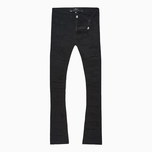 Men's Pleated Side Seam Shredded Jeans Pant