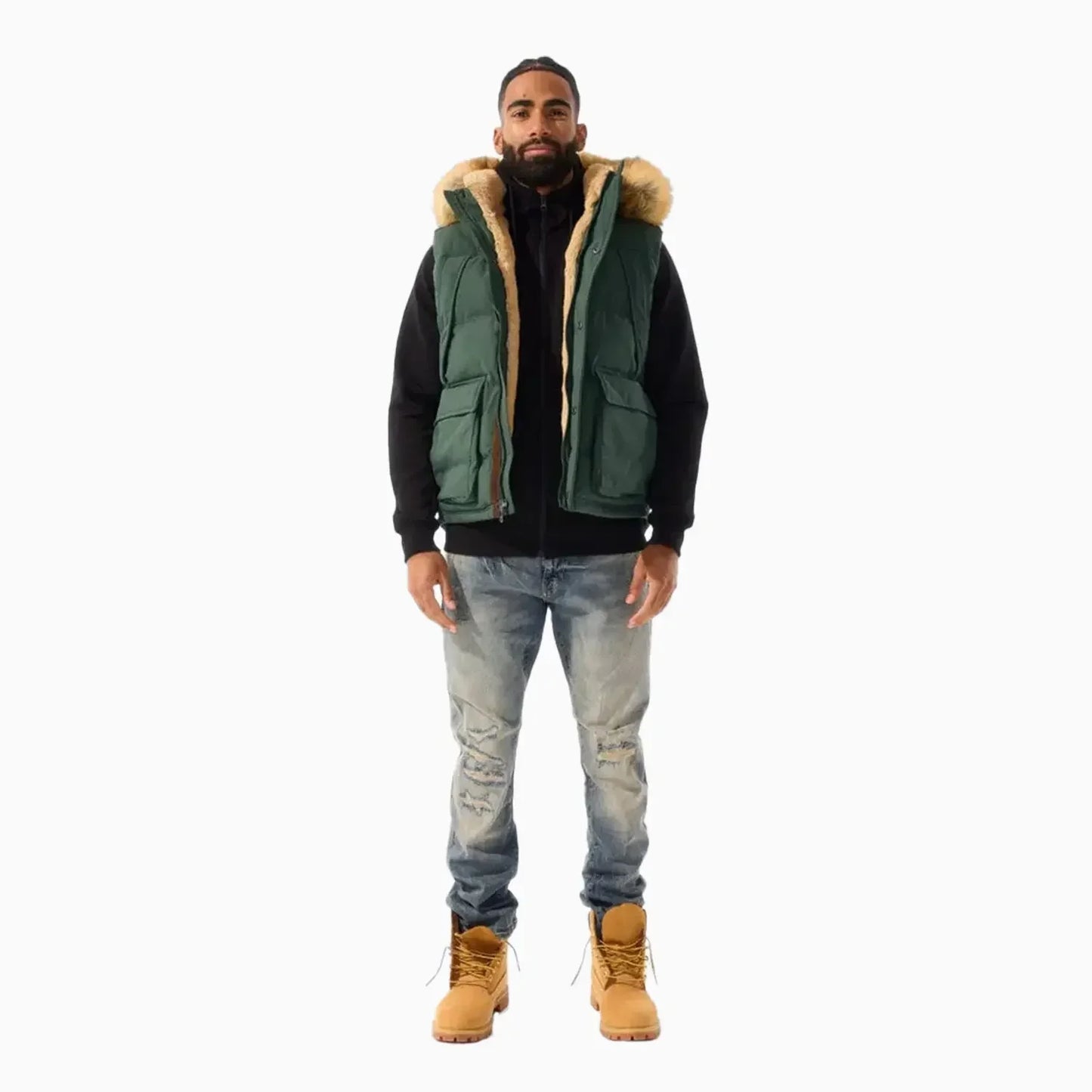 Men's Yukon Fur Lined Puffer Vest
