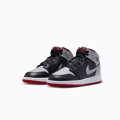 Kid's Air Jordan 1 Mid "Black Cement Grey" Grade School