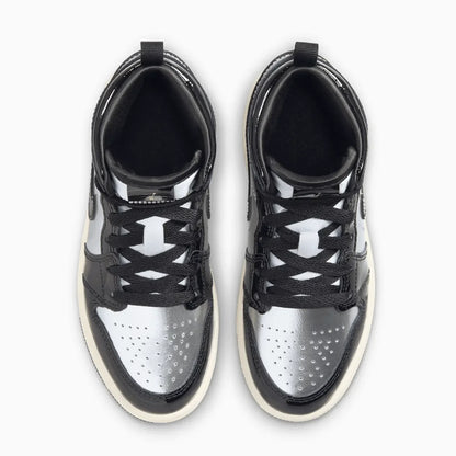 Kid's Air Jordan 1 Mid SE "Black Metallic Silver" Pre School