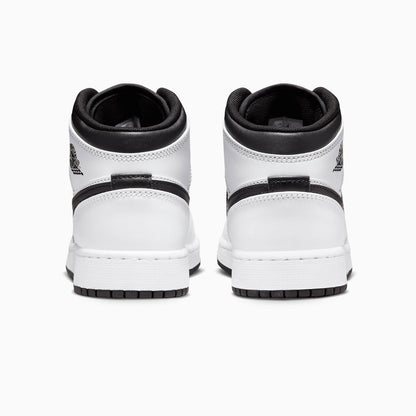 Kid's Air Jordan 1 Mid "White Black" Grade School
