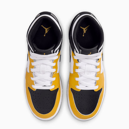 Kid's Air Jordan 1 Mid "Yellow Ochre" Grade School