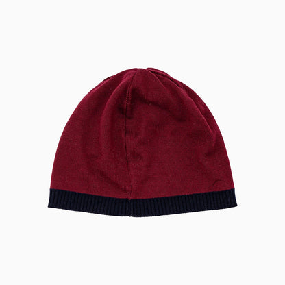 Jacquard Crocodile Wool Reversible Beanie Hat