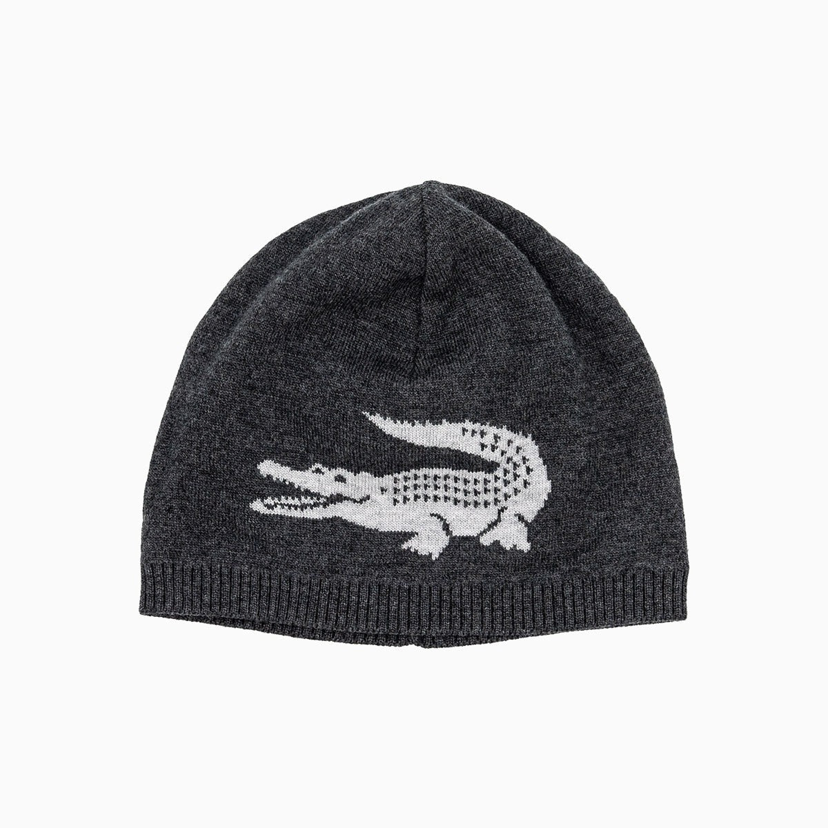 Jacquard Crocodile Wool Reversible Beanie Hat