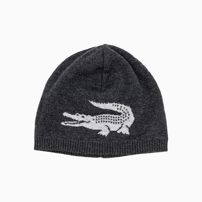 Jacquard Crocodile Wool Reversible Beanie Hat