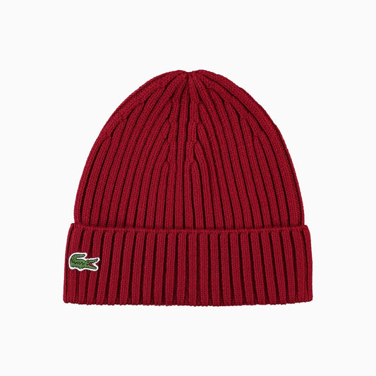 Ribbed Wool Beanie Hat