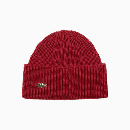 Ribbed Wool Turned Edge Beanie Hat