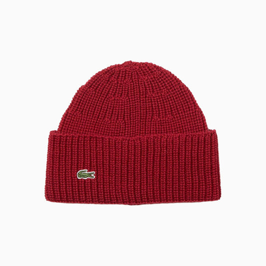 Ribbed Wool Turned Edge Beanie Hat