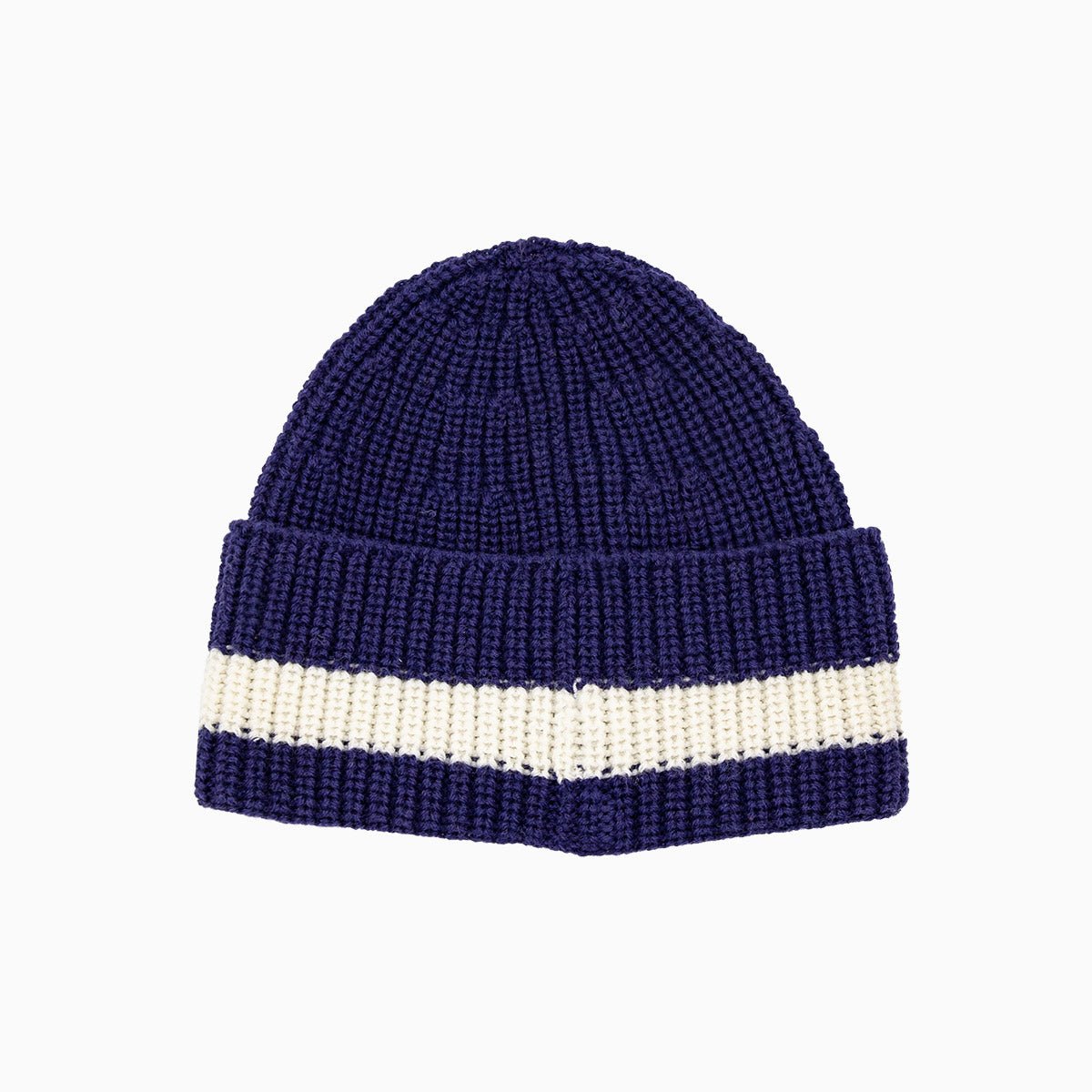 Ribbed Wool Turned Edge Beanie Hat