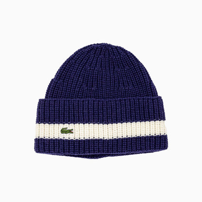 Ribbed Wool Turned Edge Beanie Hat