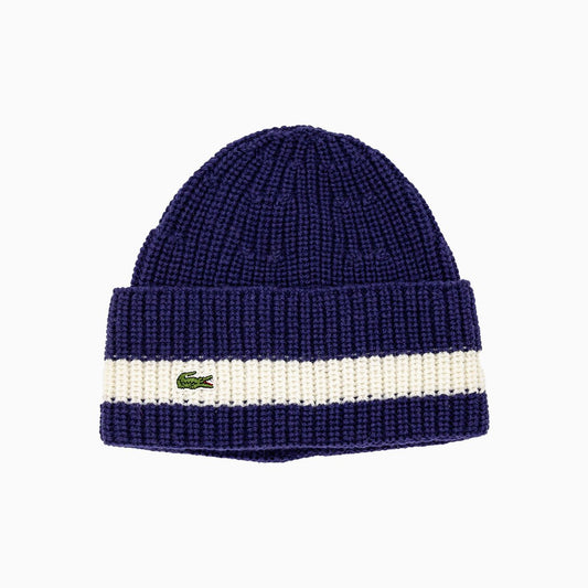 Ribbed Wool Turned Edge Beanie Hat