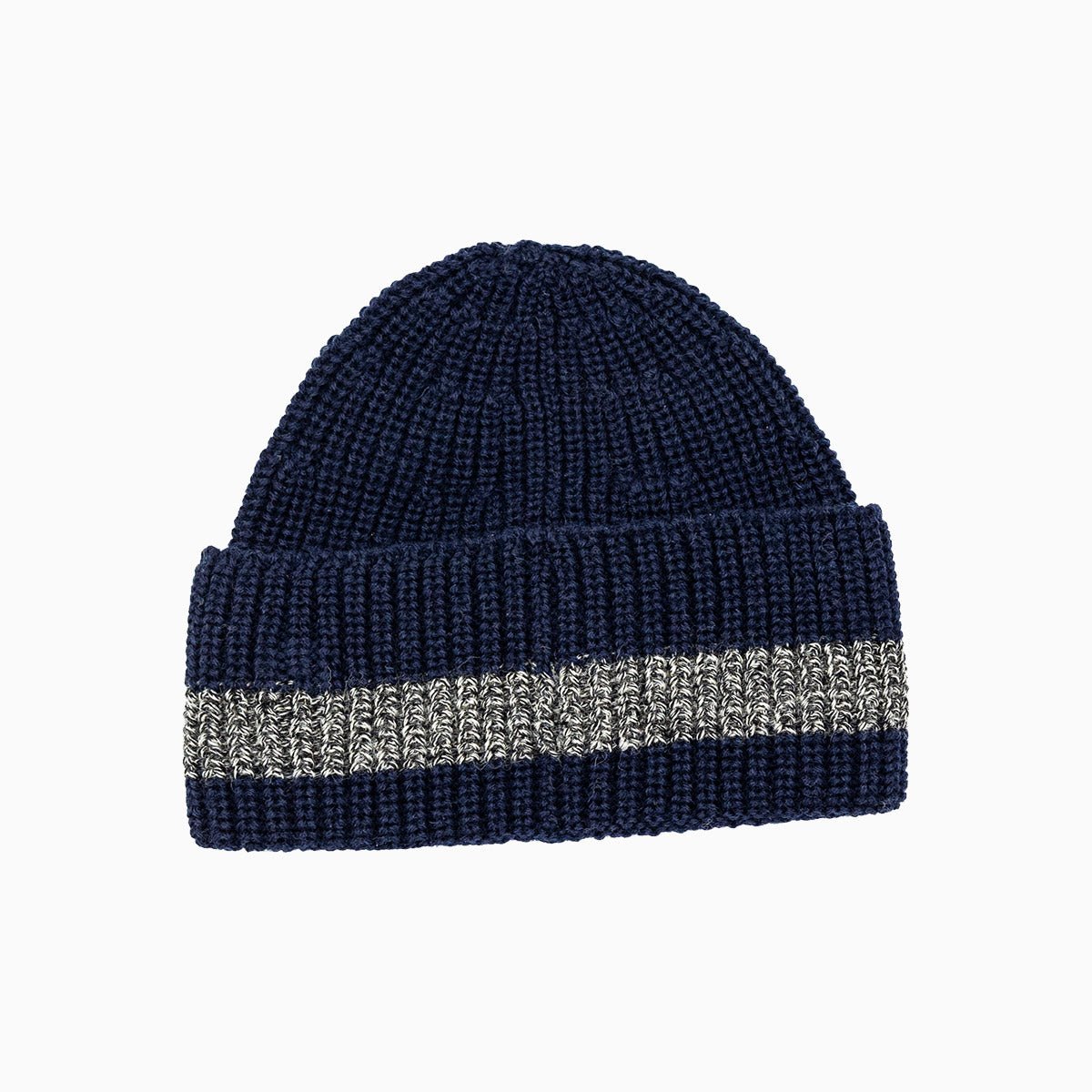 Ribbed Wool Turned Edge Beanie Hat