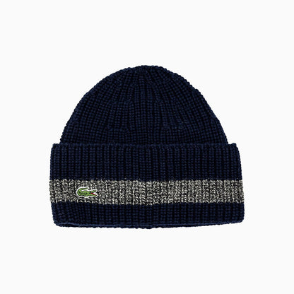 Ribbed Wool Turned Edge Beanie Hat