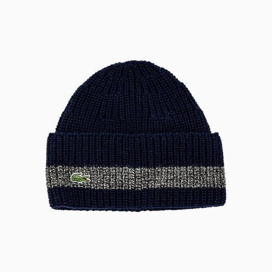 Ribbed Wool Turned Edge Beanie Hat
