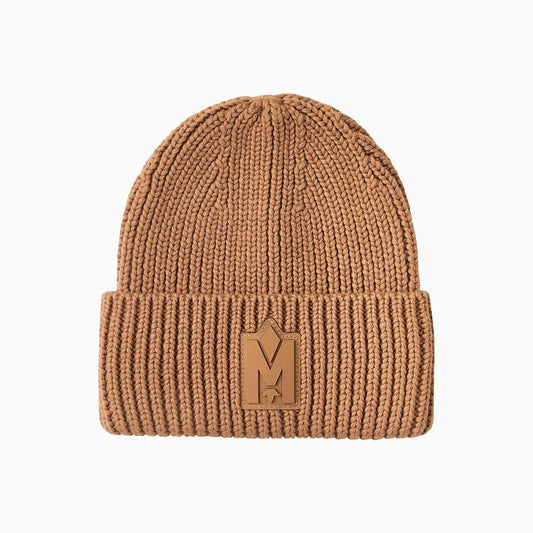 JUDE-MZ Hand Knit Toque With Ribbed Cuff Beanie Hat