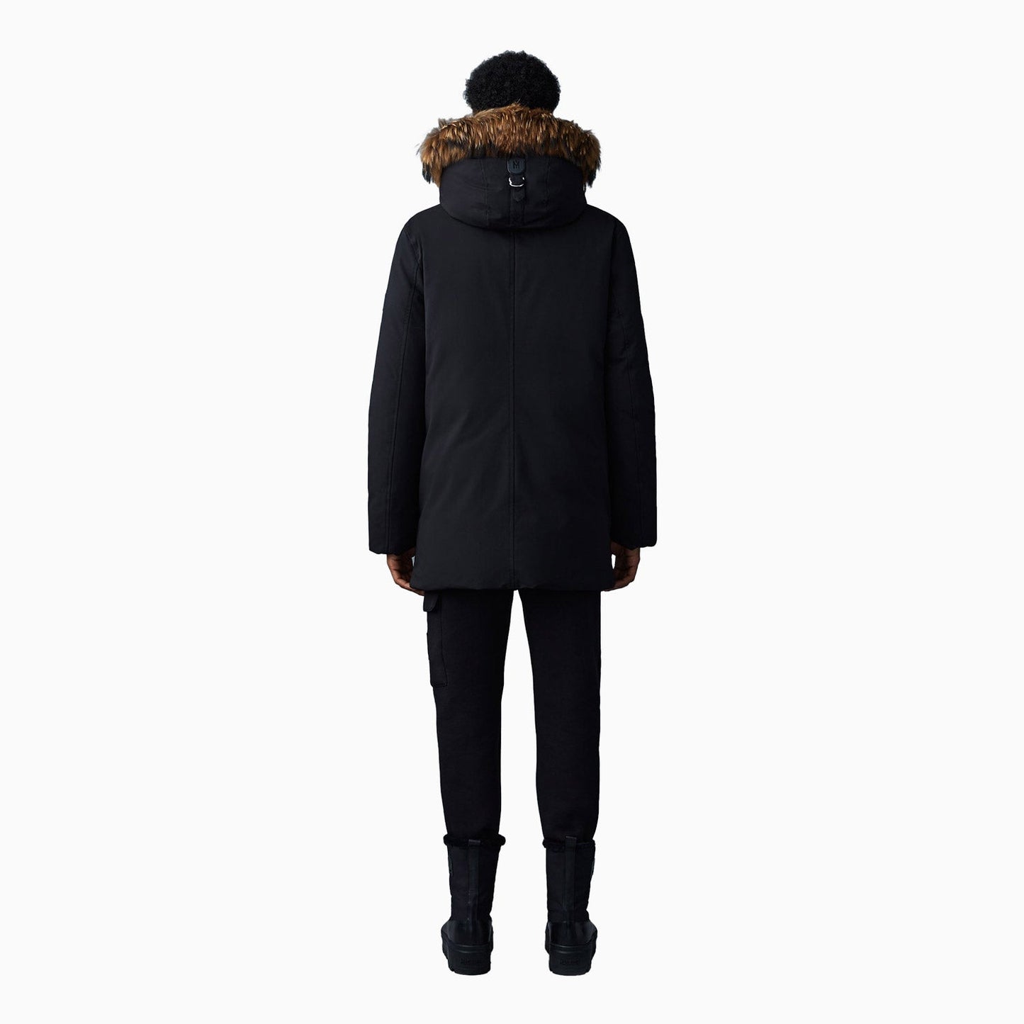Men's EDWARD 2-in-1 down parka with hooded bib and natural fur Jacket