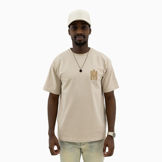 Men's Short Sleeve T-Shirt With Velvet Embroidery