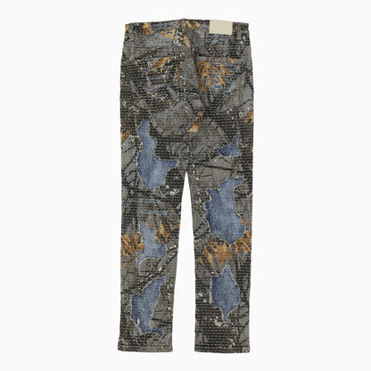 Men's Quilted Denim Jeans Pant
