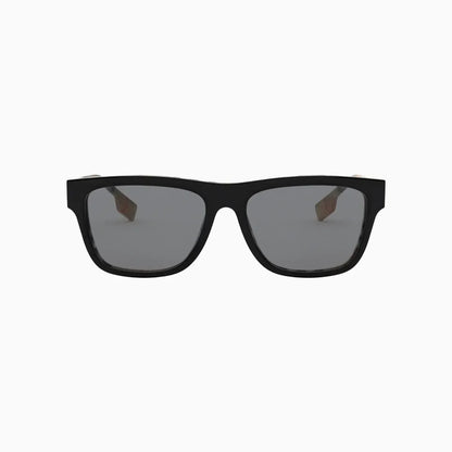 Men's Burberry Black Vintage Check Rectangular Sunglasses