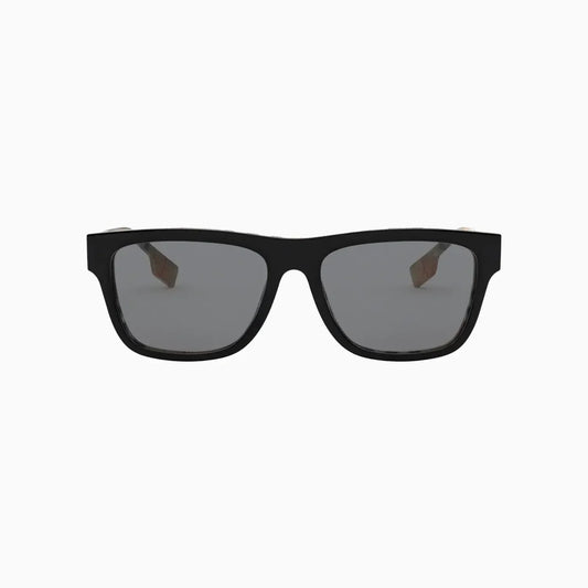Men's Burberry Black Vintage Check Rectangular Sunglasses