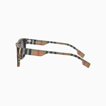 Men's Burberry Black Vintage Check Rectangular Sunglasses