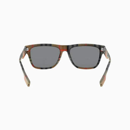 Men's Burberry Black Vintage Check Rectangular Sunglasses