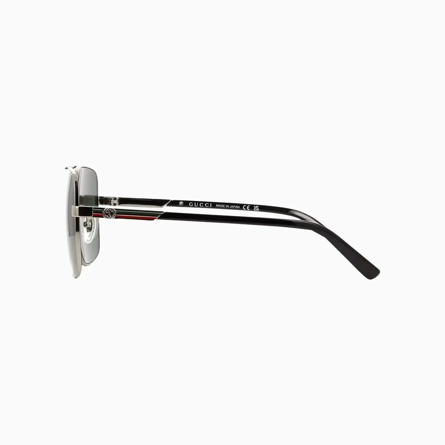 Men's Gucci Shiny Ruthenium with Black Metal Sunglasses