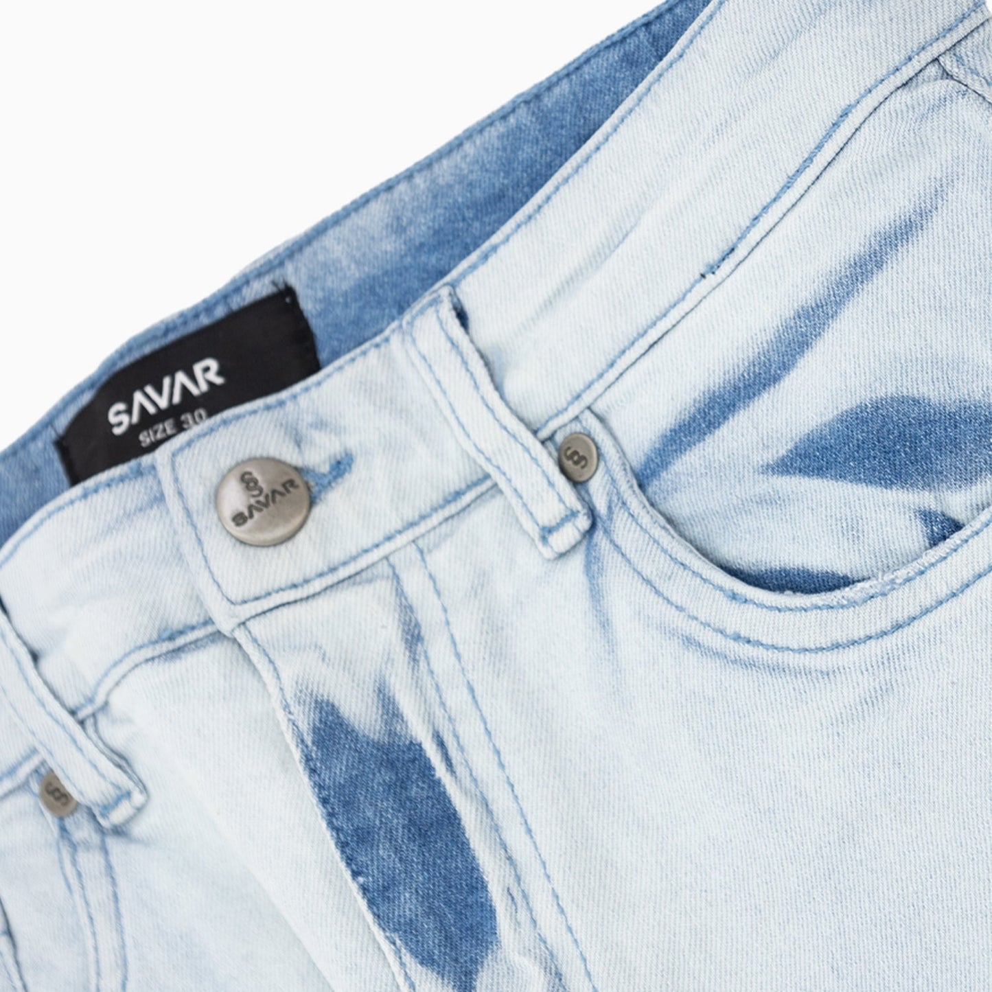 Men's Savar Ice Blue Slim Denim Jeans Pant