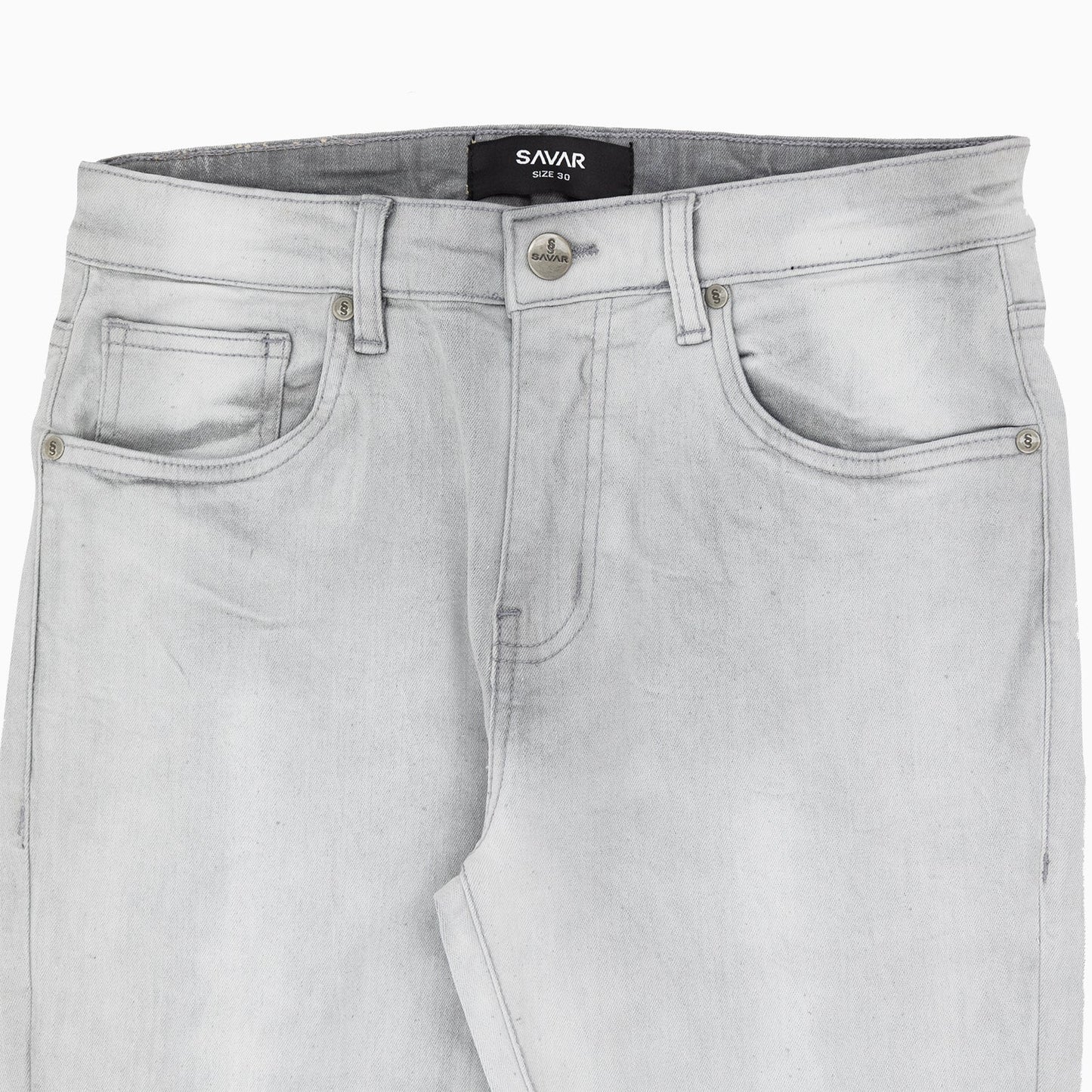 Men's Savar Ice Grey Slim Denim Jeans Pant