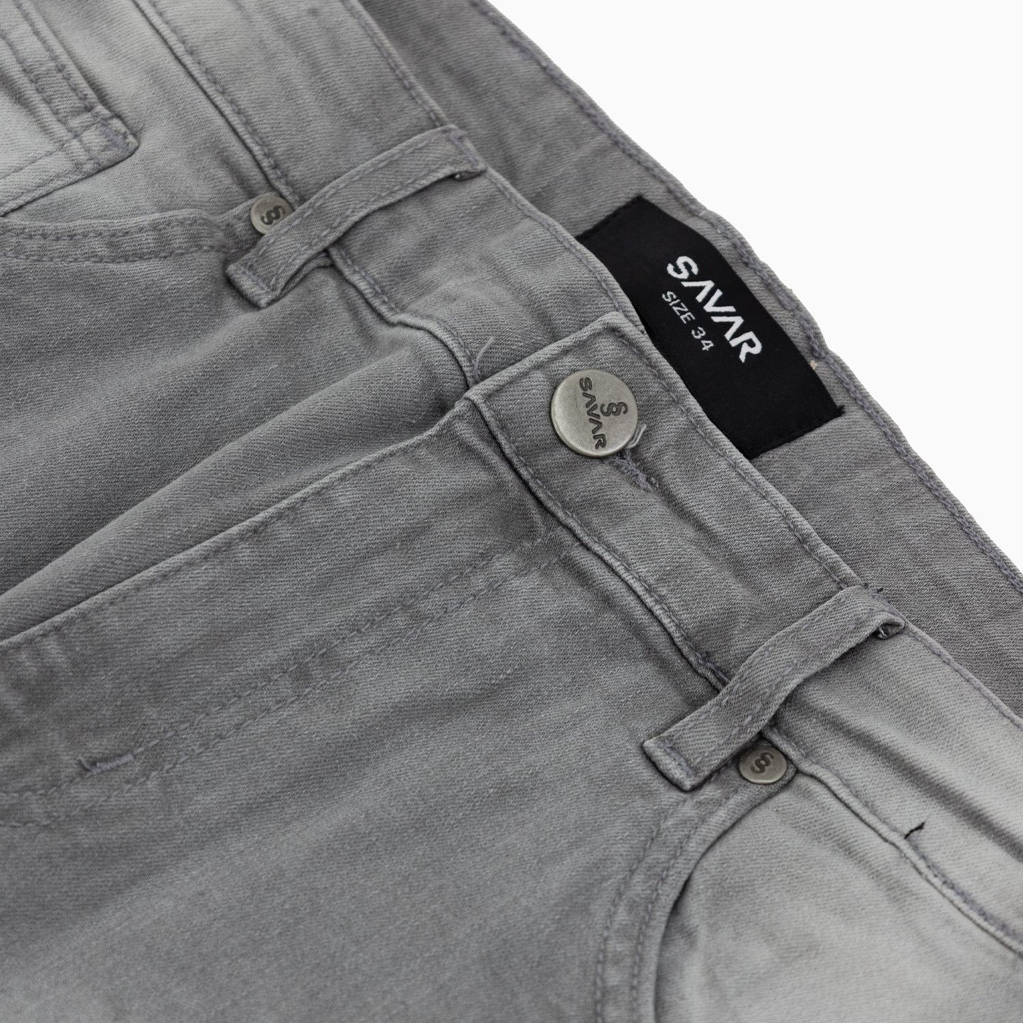 Men's Savar Light Grey Slim Denim Jeans Pant