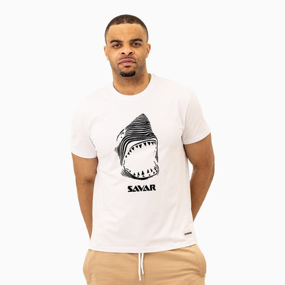 Men's Savar Shark Short Sleeve Logo T-Shirt