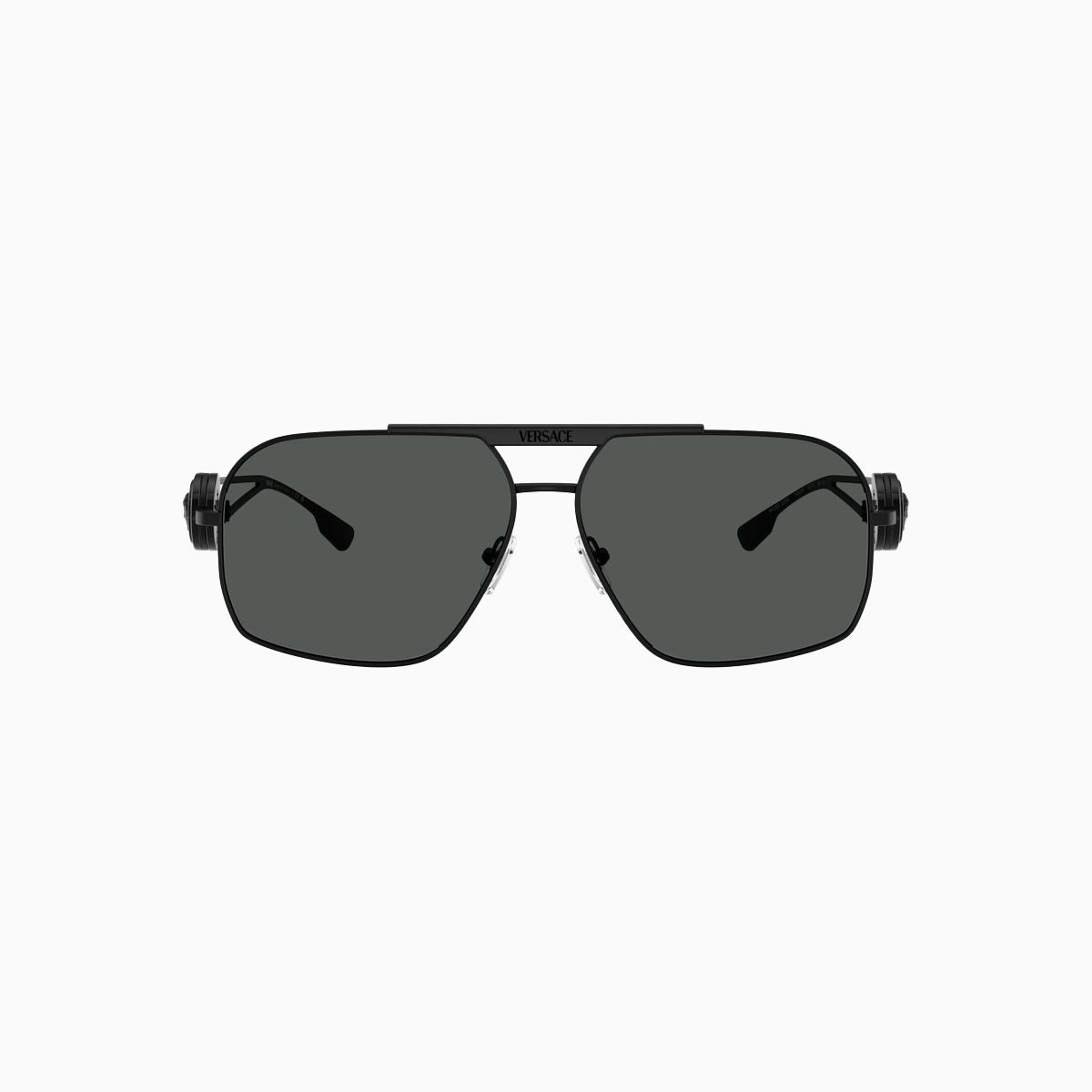 Men's Versace Matte Black Dark Grey Sunglasses