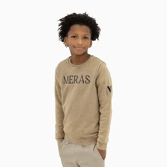 Kid's Washed Pigeon Crew Neck Sweatshirt