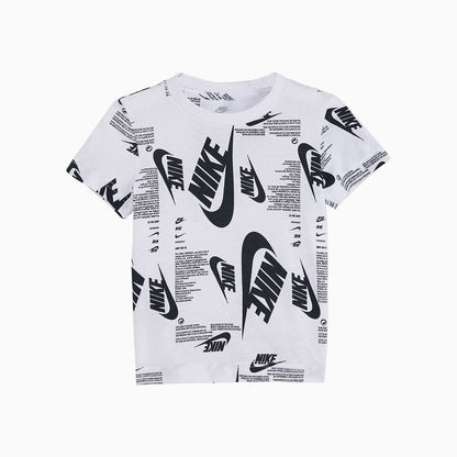 Kid's Futura Branding T Shirt And Shorts Outfit