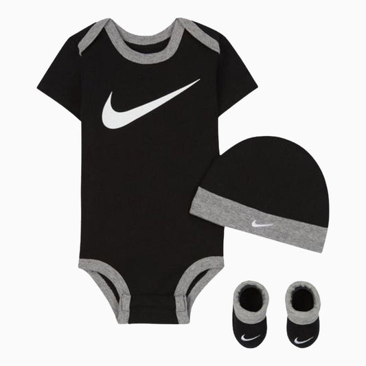 Kid's Swoosh Bodysuit Hat and Booties Outfit Infants