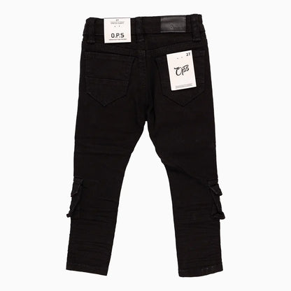 Kid's Slim Fit Cargo Denim Pant