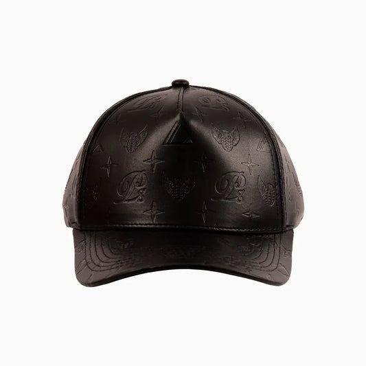 Men's Leather Monogram Strapback Hat