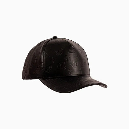 Men's Leather Monogram Strapback Hat