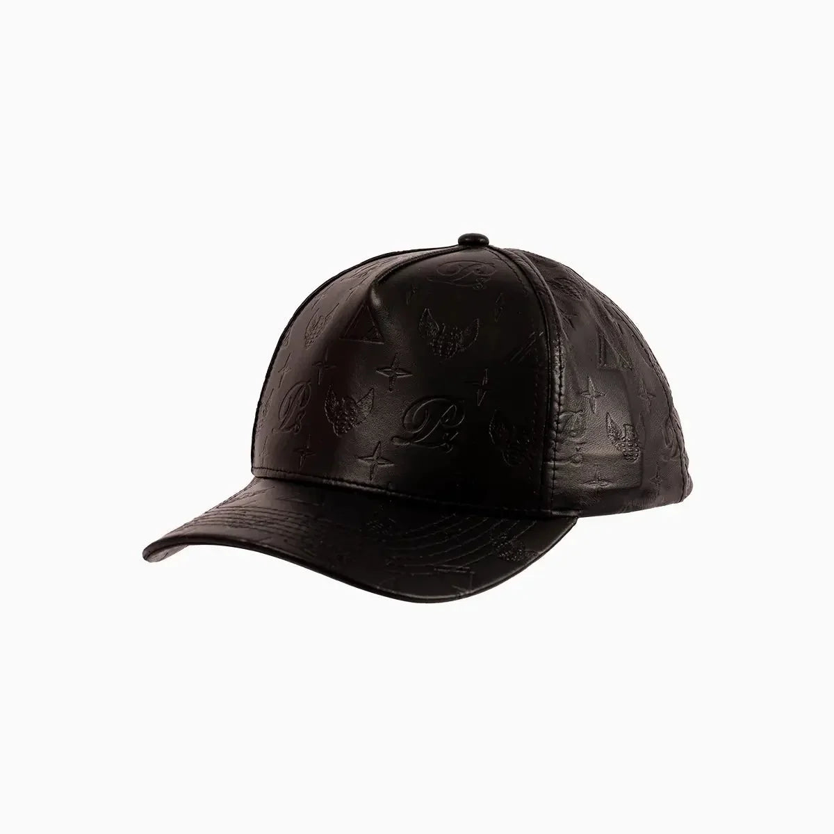 Men's Leather Monogram Strapback Hat