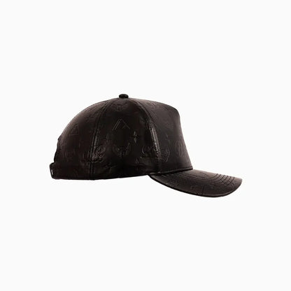 Men's Leather Monogram Strapback Hat